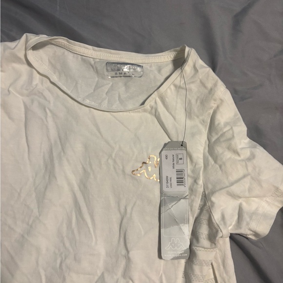 Kappa White Short Sleeve Tee with Mesh Side Panels - Picture 2 of 2